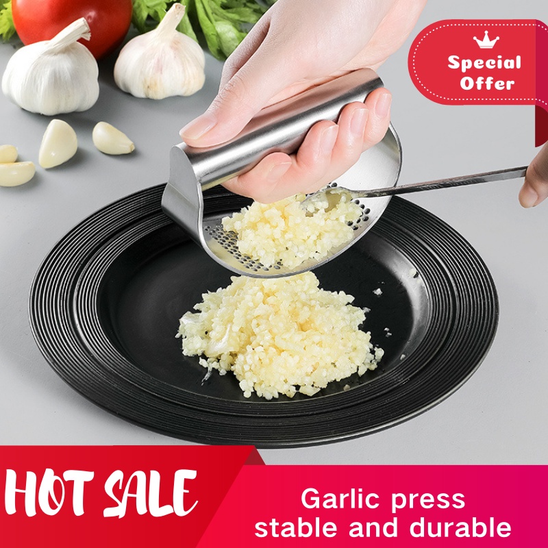 Máy Ép Tỏi Nhà Bếp Bằng Thép Không Gỉ (Chống Trượt, Dễ Làm Sạch) |Stainless Steel Garlic Press Mincer Crusher
