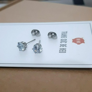 Bông tai inox nụ xinh xắn Trang sức Bé Heo BHBT498
