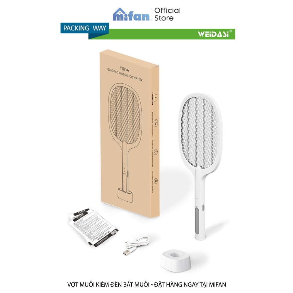 Mô tả Vợt Muỗi kiêm Đèn Bắt Muỗi 2 trong 1 Weidasi WD955 - Pin sạc cao cấp 1200 mah  - Bảo hành 3th 1 đổi 1 - MIFAN - 7