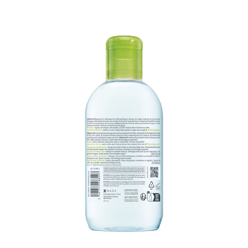 Ảnh Dung dịch làm sạch và tẩy trang công nghệ Micellar Bioderma Sebium H2O - 250ml 2