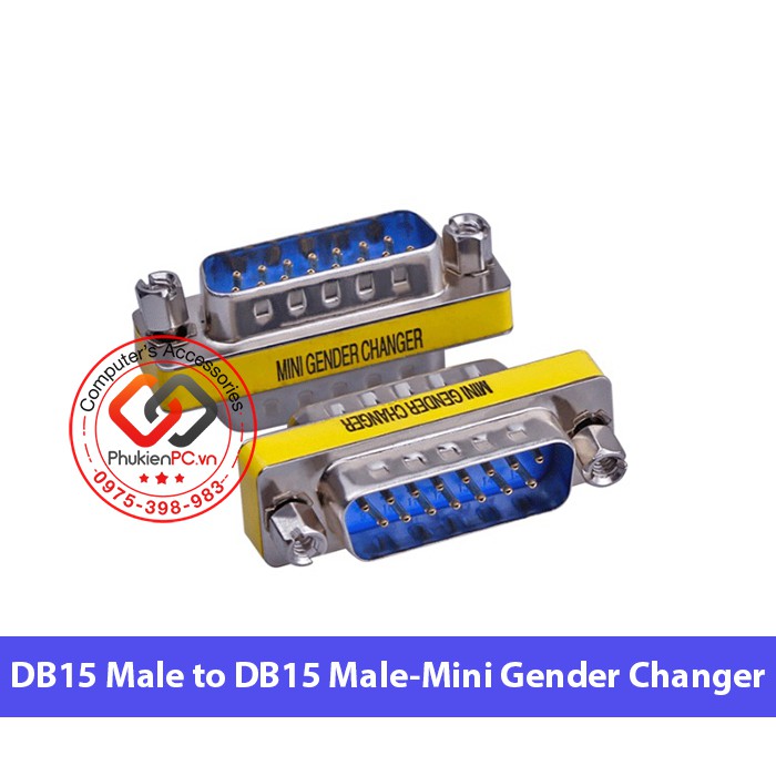 Đầu nối DB15 đực sang đực Mini gender changer, Chuyền đổi đầu DB15 cái ...