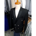Áo vest nam màu đen kiểu 6 nút form ôm body bạ ve phi đen bóng nút vàng tặng cà vạt đen + hôp đựng — ảnh 6