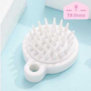 Bàn chải gội đầu silicon trắng, lược gội đầu Muji