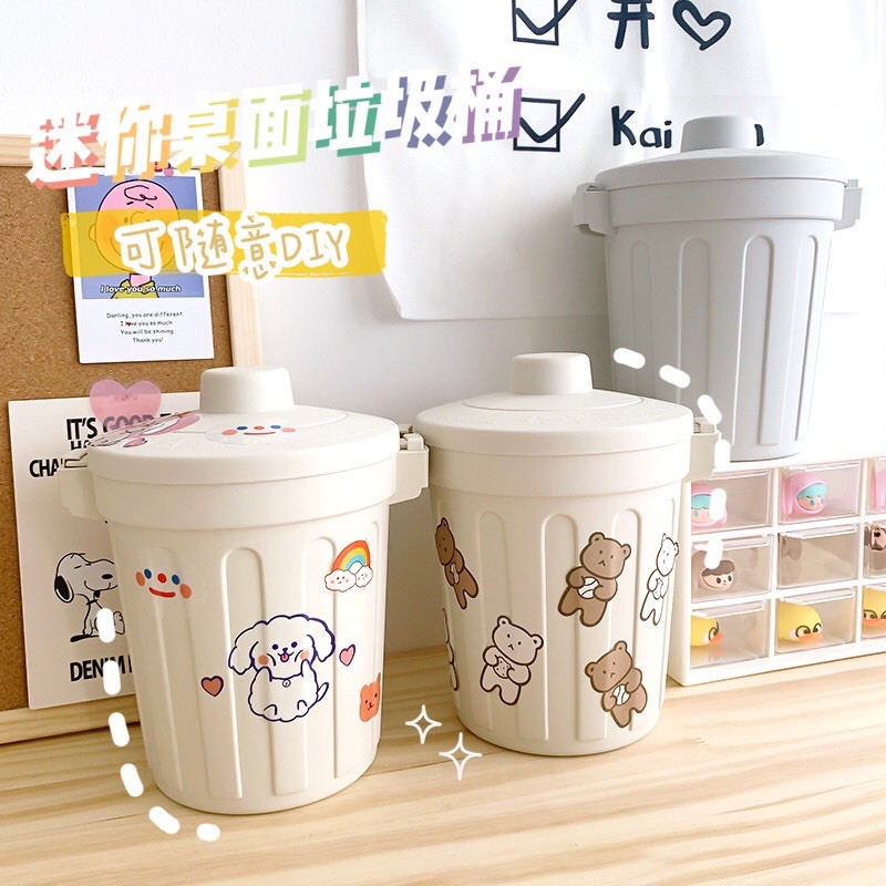 Thùng rác mini tiện lợi kèm sticker | Shopee Việt Nam