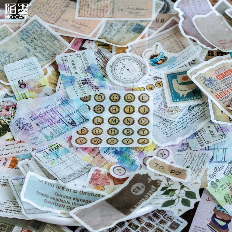 Sticker vintage dán sổ cute set 60 miếng dán HD84-K54 DIY Crafts, Scrapbook, Journal, Diary, Planner, Wal Seal Ect.