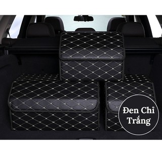 Thùng Đựng Đồ Cốp Sau Ô Tô Bọc Da Cao Cấp - Có Thể Gấp Gọn Tiện Lợi VER.2