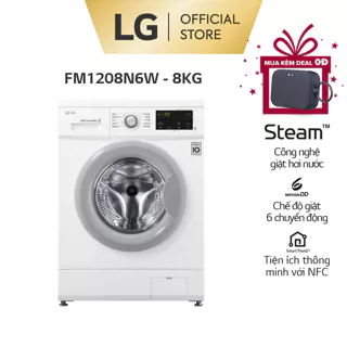 Máy giặt lồng ngang LG Inverter 8 kg (Trắng)-FM1208N6W - Miễn phí lắp đặt