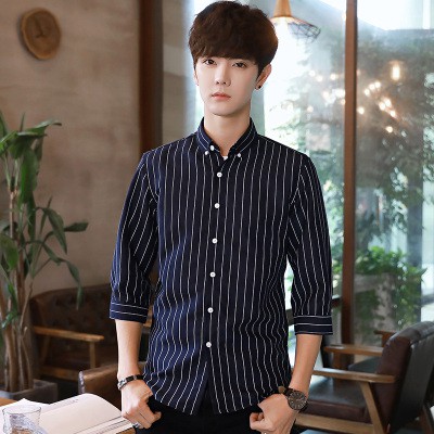 Áo Sơ Mi Tay Lỡ 3 / 4 Thời Trang Công Sở Thanh Lịch Cho Nam