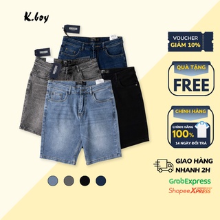 Quần Short Jean Nam Kboy Shop, Quần đùi Jean  nam trơn co giãn bigsize thoáng mát, hợp dáng dễ dàng phối đồ QSJN.