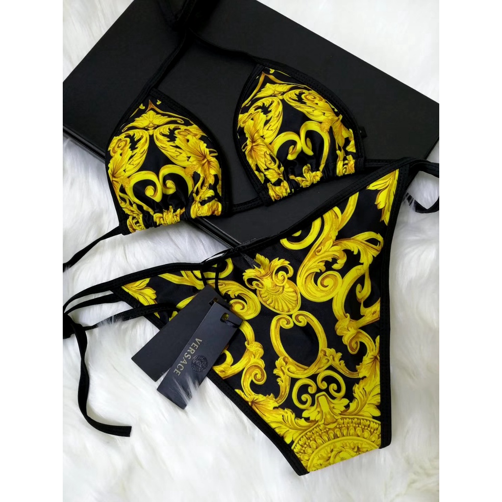 ビキニ Versace Floral-Print Bikini Bottoms Versace Allover Reversible Bikini Bottoms Print | VERSACE US