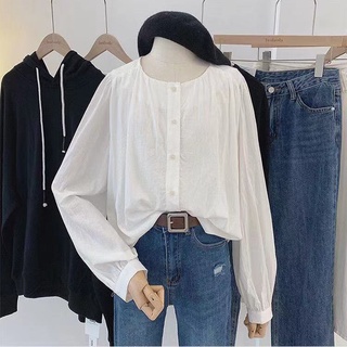 Áo Sơ Mi Nữ Tay Dài Dáng Rộng Phong Cách Hàn Quốc Baju Baju Wanita Lengan Panjang