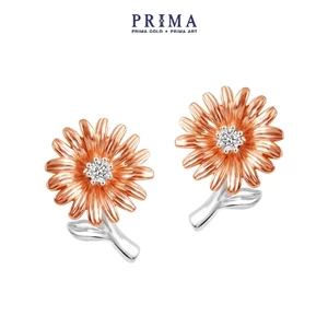PRIMA Bông Tai Kim cương -  9K - Hoa Cúc Đồng Tiền Tháng Tư - BST Birth Flower - 991E1386