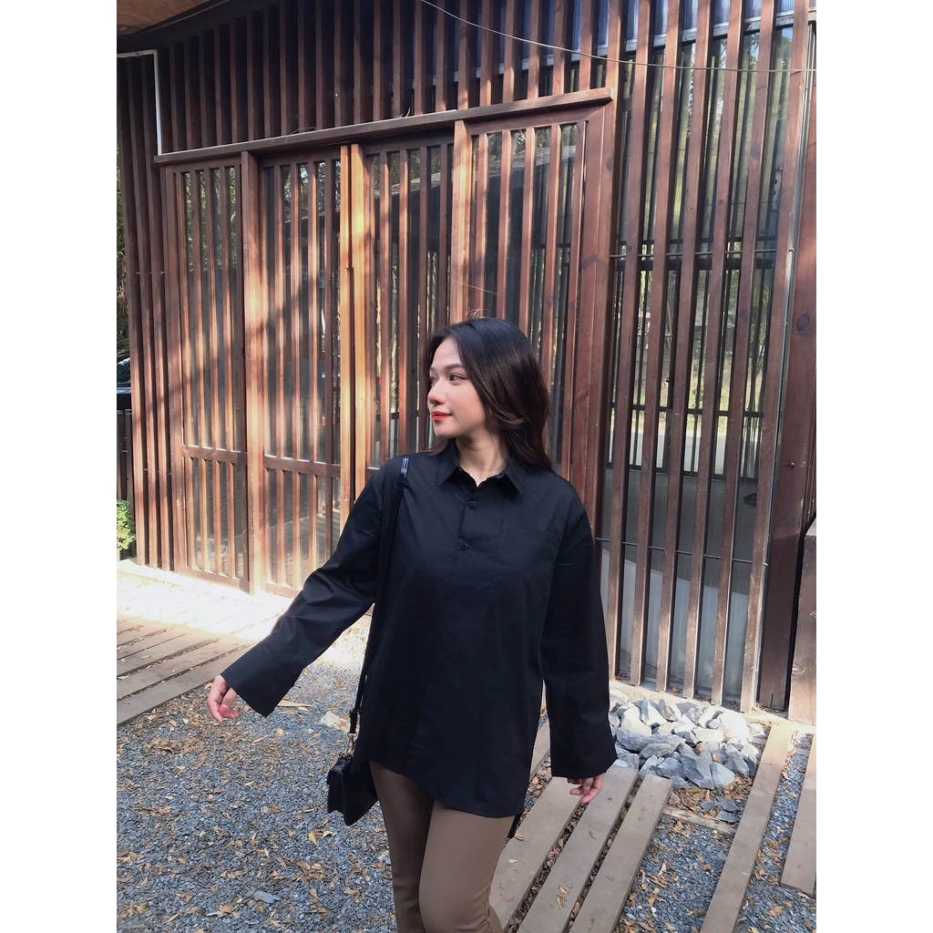 ÁO SOMI FORM DÀI RỘNG DỄ PHỐI ĐỒ 2 MÀU - BOY FRIEND SHIRT