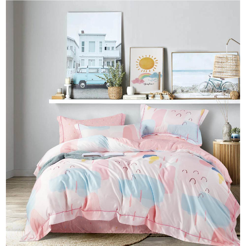 Bộ 5 món NIN House ga giường, áo gối Tencel 800 nhiều kích cỡ, nhiều màu sắc (không kèm mền