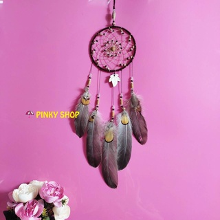 Dreamcatcher treo tường handmade, vòng bắt giấc mơ tua rua lông vũ treo trang trí độc đáo Pinky Shop mã DRD46