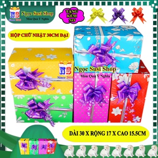 [BAO ĐẸP] HỘP QUÀ CHỮ NHẬT GIẤY KIẾNG SIZE ĐẠI 30CM + TẶNG KÈM NƠ 3CM - HỘP GÓI QUÀ GIẤY KIẾNG QUÁ ĐẸP