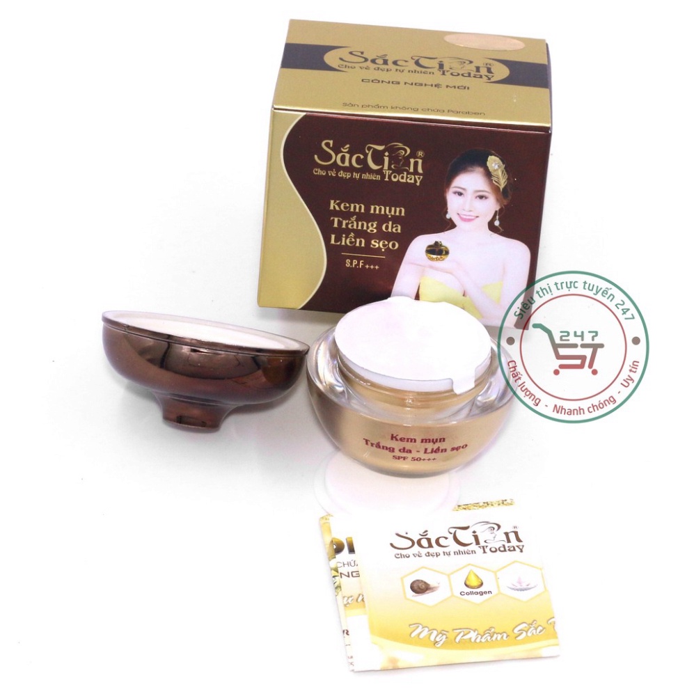 Kem Mụn Trắng da liền Sẹo Se khít lỗ chân lông ban ngày và ban đêm Sắc tiên Today (nâu-vàng)