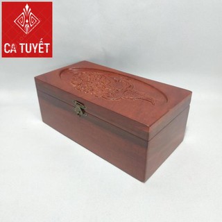 HỘP ĐỰNG TRANG SỨC, HỘP ĐỰNG CON DẤU CÔNG TY GỖ HƯƠNG CHẠM CHIM PHƯƠNG ( LOẠI TO - ẢNH THẬT 100%)