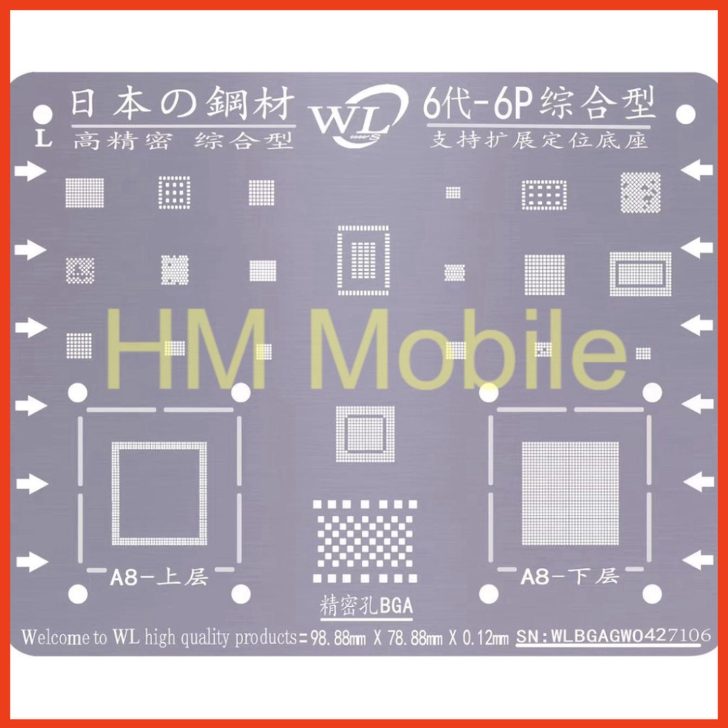 Vỉ tạo chân IC/CPU WL 6G-16PM màu trắng