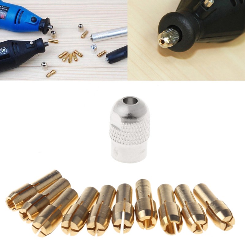 Set 10 đầu kẹp mũi khoan kích thước 0.5-3.2mm 4.3mm