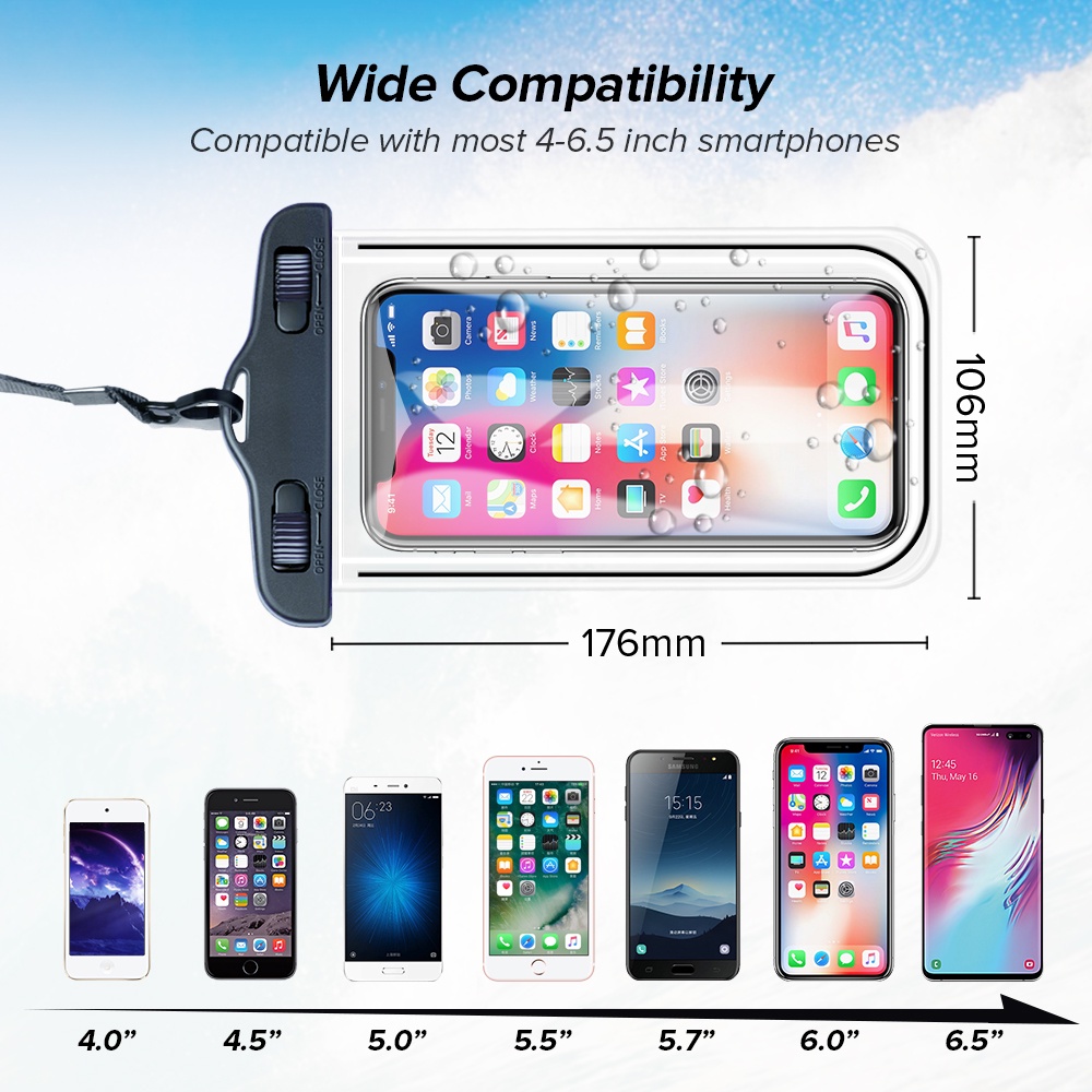 Ốp Lưng Chống Thấm Nước IP68 Tương Thích Cho IPhone 13 12 XS Max XR X 8 7 6 Poco X3 Cho Samsung S22 S21 Bao Da Túi Chống Nước Điện Thoại Di Động Túi Bảo Vệ