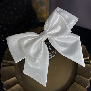 Nơ Lớn Kẹp Tóc Hàn Quốc Vintage Sáng Bóng Ngọc Trai Kim Cương Giả Phụ Kiện Tóc Thanh Lịch Cô Dâu Mũ Đội Đầu