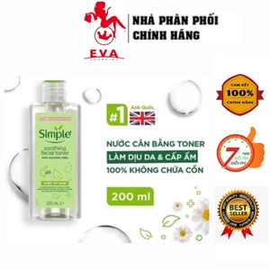 Nước tẩy trang Simple Micellar làm sạch da, không chứa cồn, không gây khô rát 200ml