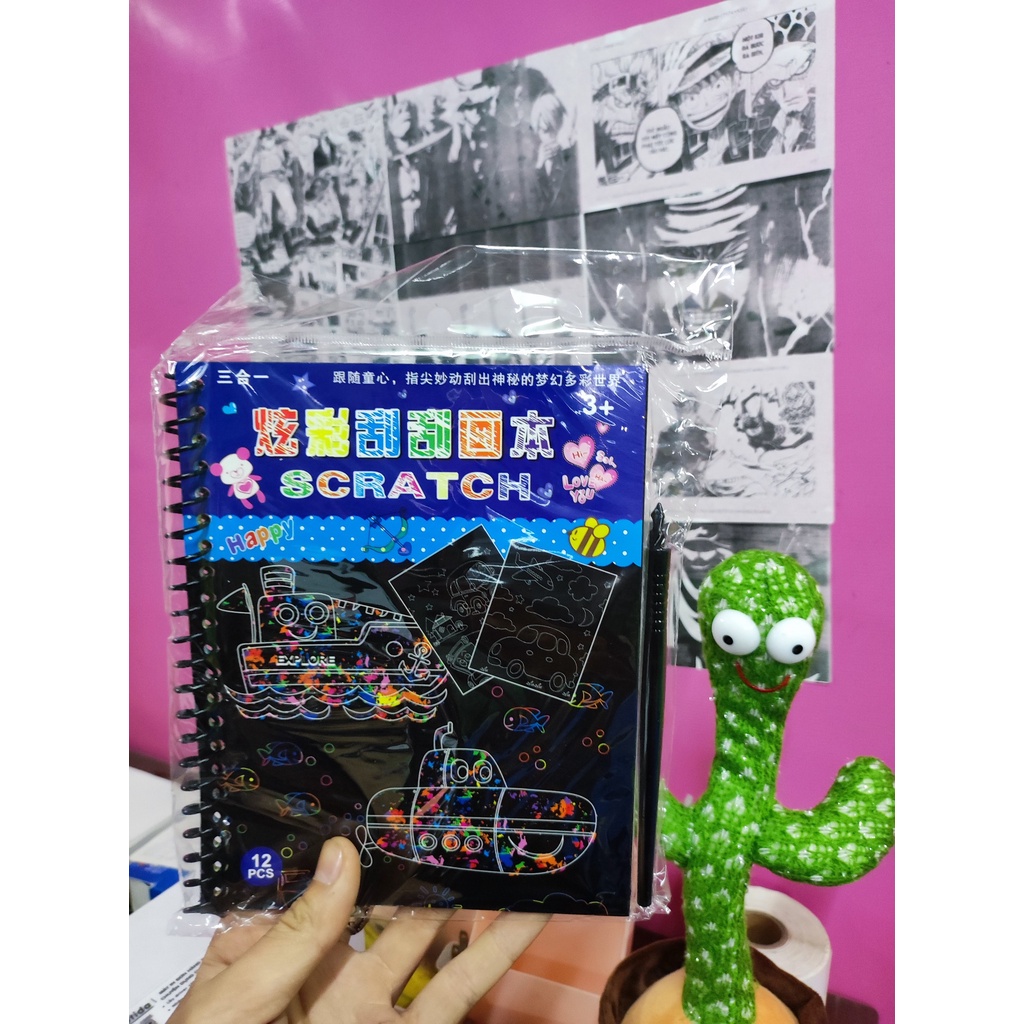 Sổ cào ma thuật A4 sổ xước sổ ghi sáng tạo sổ cầu vồng đồ chơi trí tuệ cho trẻ em