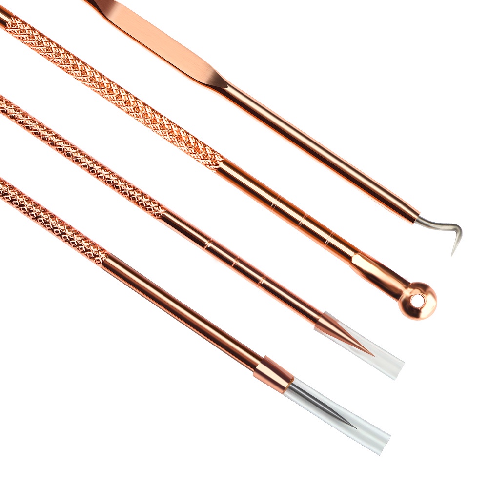 Set 4 Cây Nặn Mụn Đầu Đen Bằng Thép Không Gỉ Tiện Dụng
