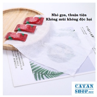 Túi 20 viên khăn giấy nén dùng 1 lần , khăn khô nén viên kẹo Đỏ hàn quốc GD563-KNen-Do
