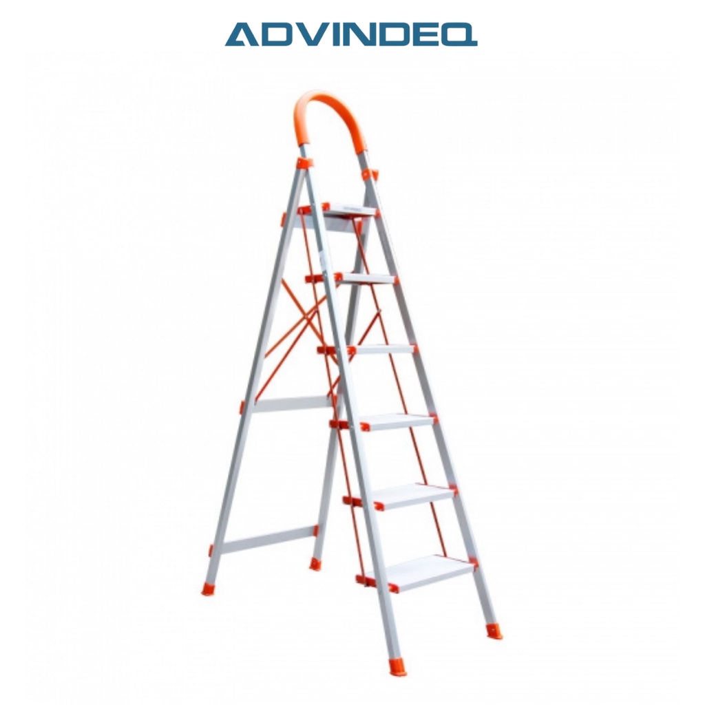 Thang nhôm ghế 6 bậc xếp gọn ADVINDEQ ADS-706, tải trọng 150kg chống trượt an toàn, bảo hành 24 tháng toàn quốc