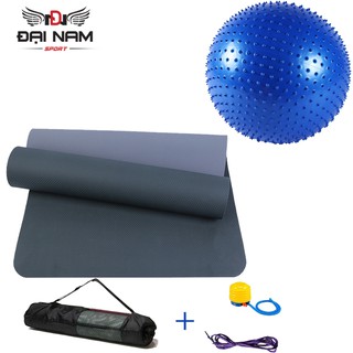 [Mã FAMALLT5 giảm 15% đơn từ 30k] Bộ Thảm Tập Yoga TPE 6mm 2 Lớp + Bóng Tập Yoga Có Gai Cao Cấp Chính Hãng Đại Nam Sport