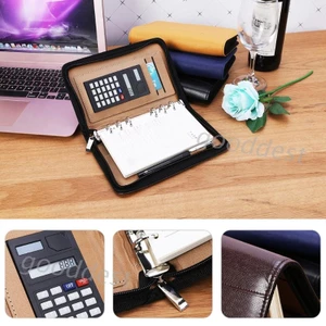 Sổ tay bìa da PU có khóa kéo khổ A6 chất lượng
