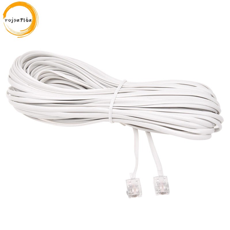 Trắng Nam 6P2C RJ11 Cắm Điện Thoại Fax em Line Cable, 14M Cho Điện Thoại Cố Định