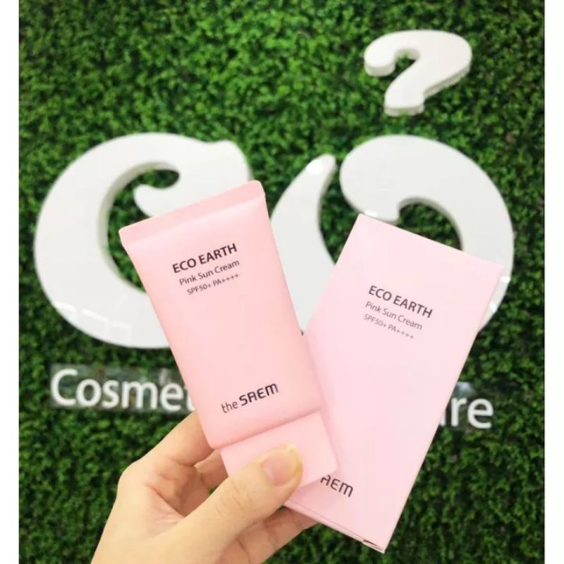 Kem chống nắng The Saem Eco Earth Pink Sun Cream SPF50