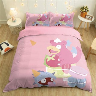 G13 Pokemon Snorlax Psyduck Ba Tư 3in1 Bộ Chăn Ga Gối Chăn Gối Phòng Ngủ Thoải Mái Nhà Phù Hợp Với G1