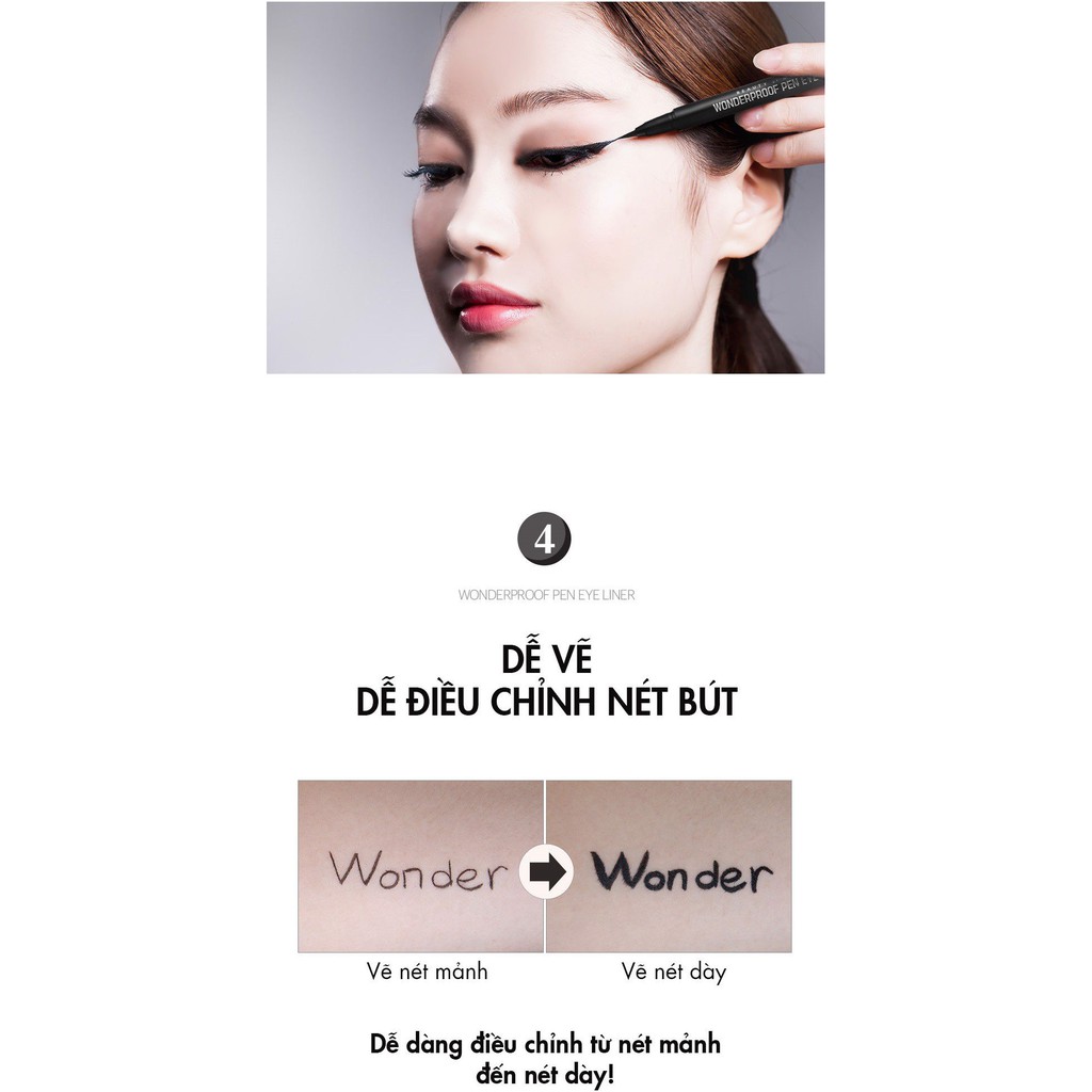 Bút Kẻ Mắt Nước Không Lem Chống Thấm Nước B.O.M Wonderproof Pen Eye Liner 0.5g