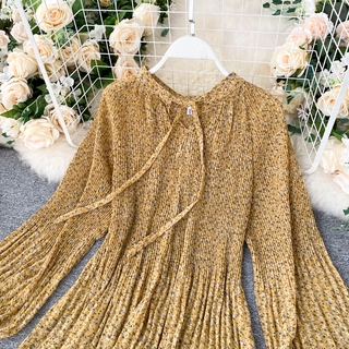 Phong cách hàn quốc nữ voan hoa dài tay áo baju baju wanita lengan panjang
