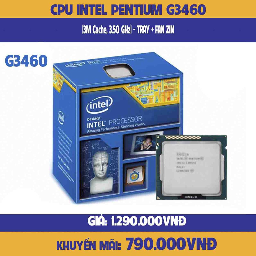 BỘ VI XỬ LÝ CPU Intel® Pentium® Processor G3460 (3M Cache, 3.50 GHz ...