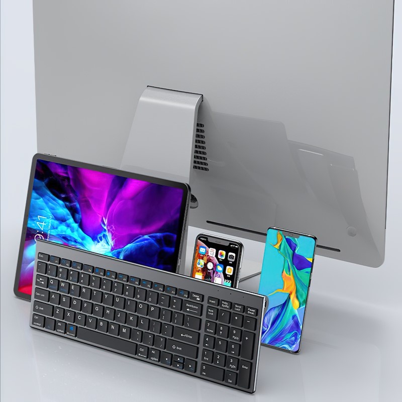 Bàn phím không dây mini W160 - pin sạc - đa kết nối bluetooth 5.0 + 3.0 + Usb wireless 2.4G | BigBuy360 - bigbuy360.vn