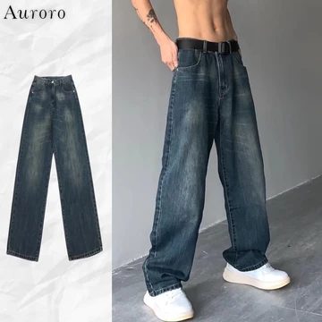 Quần jean ống rộng nam unisex quần jean ống đứng hiphop quần bò ống rộng Cao Cấp denim quần jean đen nam oversize quần jean cạp cao
