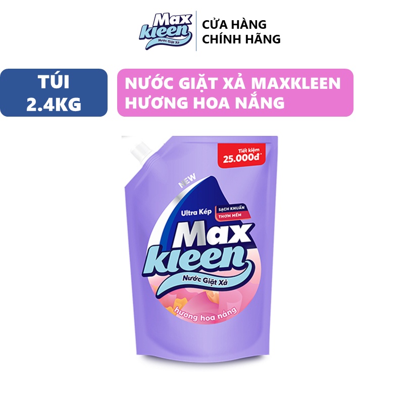 Ảnh Túi Nước Giặt Xả MaxKleen Hương Hoa Nắng 2,4kg 2