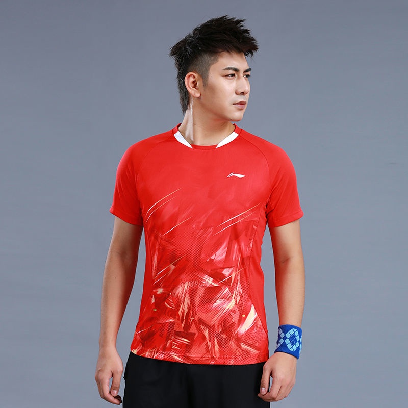 Li Ning Bộ Đồng Phục Thể Thao Cầu Lông Tay Ngắn Cổ Tròn Nhanh Khô Cho Nam Và Nữ
