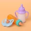 TOPTOOLCX Magic Milk Juice Chai, vừa vặn với Búp bê sơ sinh Chai núm vú bằng nhựa đa phong cách, có núm vú giả Yếm Phụ kiện búp bê dễ thương Búp bê 18 inch