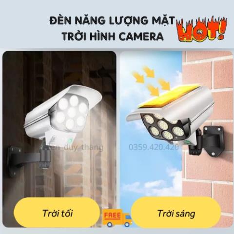 Đèn Ngoài Trời, Đèn Năng Lượng Mặt Trời Hình Camera Chống Trộm Kèm Điều ...