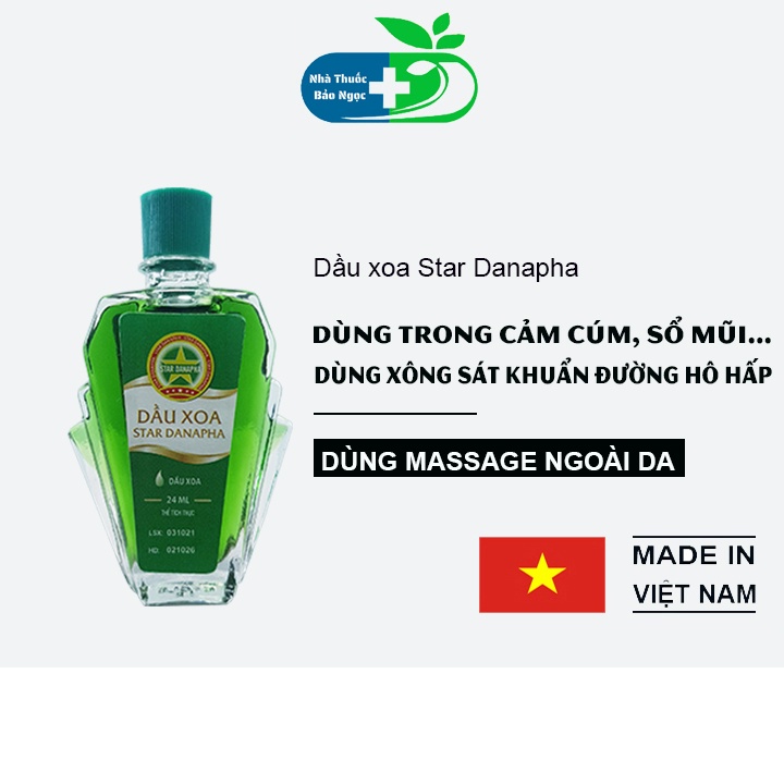 Dầu Xoa Star Danapha Dầu Gió Dùng Massage Xông Sát Khuẩn đường Hô Hấp Trên Hương Thơm Thảo
