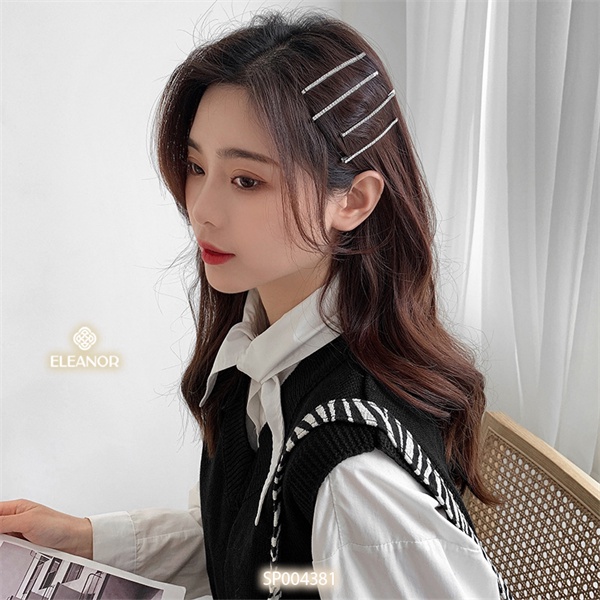 Set kẹp tóc mái nữ Eleanor Accessories đính đá lấp lánh phụ kiện tóc kẹp tăm 4381