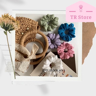 Scrunchies cột tóc xốp mini nhiều màu sắc