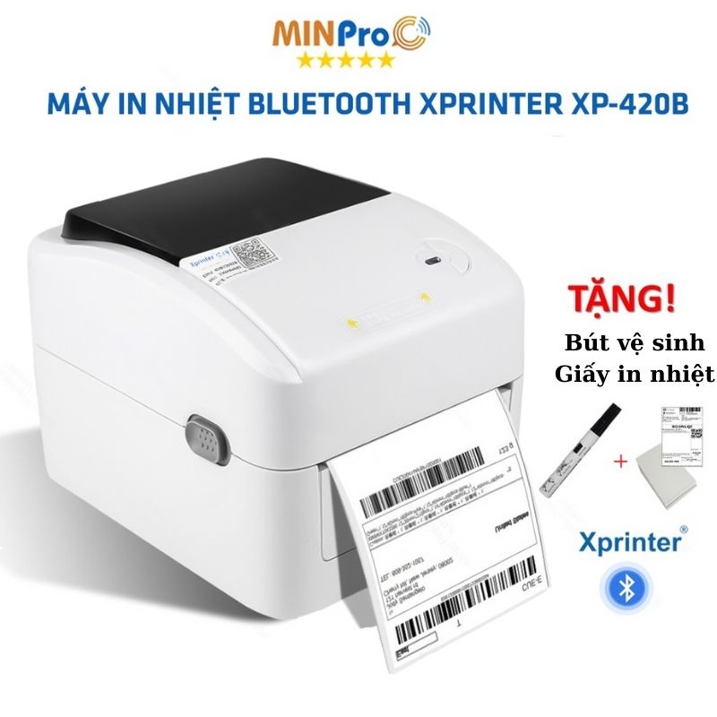 Máy in nhiệt bluetooth XPRINTER XP-420B in đơn hàng shopee, in tem, hóa đơn, mã vạch - MINPRO