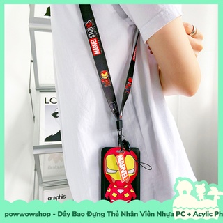 Dây Móc Bao Đựng Thẻ Nhân Viên Nhựa PC + Acrylic Phong Cách Siêu Anh Hùng Superheroes MarvDC